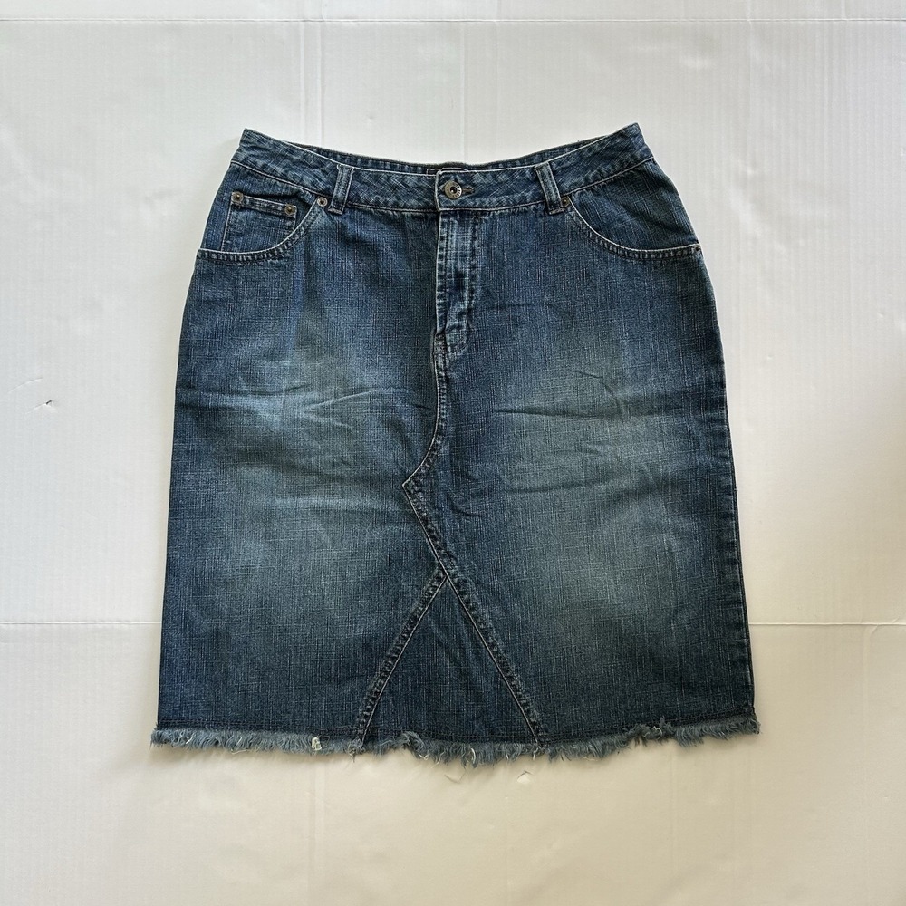 2000s Route 66 Denim Midi Skirt Grunge Indie Y2K Festival Western Boho
